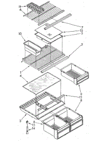 Shelf parts for Whirlpool Refrigerator ET16AKXSN01 from AppliancePartsPros.com