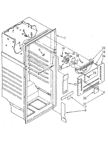 Liner parts for Whirlpool Refrigerator ET14JKXSM04 from AppliancePartsPros.com