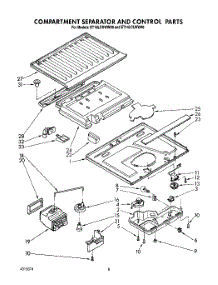 04 - Compartment Separator & Control parts for Whirlpool Refrigerator ET14LCRWW00 from AppliancePartsPros.com