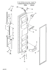 07 - Freezer Door parts for Whirlpool Refrigerator ED25TQXEN01 from AppliancePartsPros.com