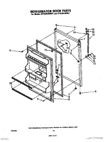 08 - Refrigerator Door, Lit / Optional parts for Whirlpool Refrigerator ET16JK1MWR1 from AppliancePartsPros.com
