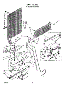 07 - Unit parts for Whirlpool Refrigerator ET16AKXSW01 from AppliancePartsPros.com