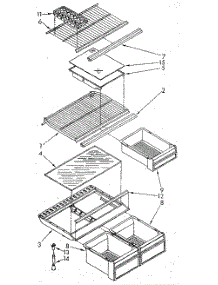 Shelf parts for Whirlpool Refrigerator ET16AKXSN10 from AppliancePartsPros.com