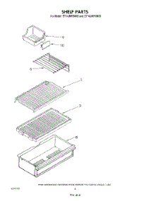05 - Shelf parts for Whirlpool Refrigerator ET14JMYSW03 from AppliancePartsPros.com