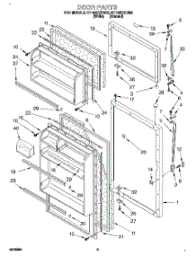 02 - Door parts for Whirlpool Refrigerator ET14NKXDW00 from AppliancePartsPros.com