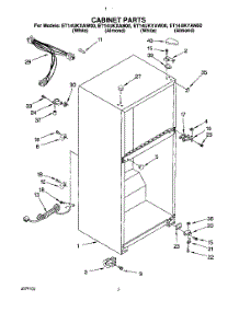 02 - Cabinet parts for Whirlpool Refrigerator ET14UKXAW00 from AppliancePartsPros.com