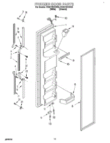 07 - Freezer Door parts for Whirlpool Refrigerator ED25TWXDN00 from AppliancePartsPros.com