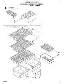 05 - Shelf parts for Whirlpool Refrigerator ET14NKXDW01 from AppliancePartsPros.com