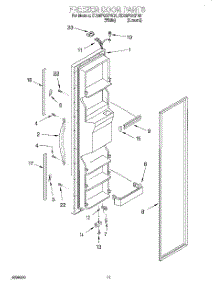 07 - Freezer Door parts for Whirlpool Refrigerator ED25PQXFN01 from AppliancePartsPros.com