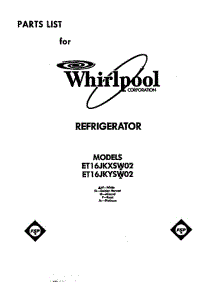 Front Cover parts for Whirlpool Refrigerator ET16JKSXW02 from AppliancePartsPros.com