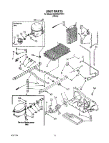 10 - Unit parts for Whirlpool Refrigerator ED25RQXYW01 from AppliancePartsPros.com