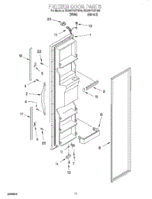 07 - Freezer Door parts for Whirlpool Refrigerator ED25PQXFN00 from AppliancePartsPros.com