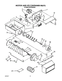 06 - Motor And Ice Container parts for Whirlpool Refrigerator ED27DQXXN00 from AppliancePartsPros.com