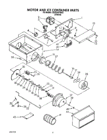 06 - Motor And Ice Container parts for Whirlpool Refrigerator ED25DQXYN02 from AppliancePartsPros.com