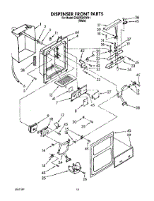 09 - Dispenser Front parts for Whirlpool Refrigerator ED22RQXXW01 from AppliancePartsPros.com