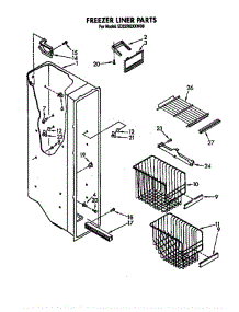 Freezer Liner parts for Whirlpool Refrigerator ED22RQXXN00 from AppliancePartsPros.com