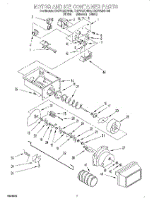 05 - Motor And Ice Container parts for Whirlpool Refrigerator ED27DQXDN03 from AppliancePartsPros.com