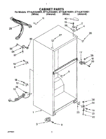 02 - Cabinet parts for Whirlpool Refrigerator ET14JKXAW01 from AppliancePartsPros.com