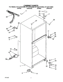 02 - Cabinet parts for Whirlpool Refrigerator ET14JKXAG00 from AppliancePartsPros.com