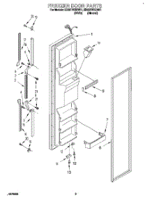 07 - Freezer Door parts for Whirlpool Refrigerator ED22TWXDW01 from AppliancePartsPros.com