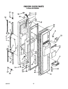 08 - Freezer Door parts for Whirlpool Refrigerator ED27DQXXW00 from AppliancePartsPros.com