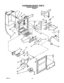 09 - Dispenser Front parts for Whirlpool Refrigerator ED27DQXXN01 from AppliancePartsPros.com