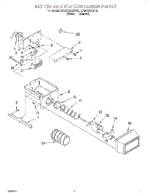 05 - Motor And Ice Container parts for Whirlpool Refrigerator ED25GWXEW00 from AppliancePartsPros.com