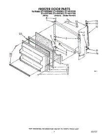 06 - Freezer Door parts for Whirlpool Refrigerator ET14JKXXN00 from AppliancePartsPros.com
