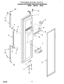 07 - Freezer Door parts for Whirlpool Refrigerator ED27DQXDB00 from AppliancePartsPros.com