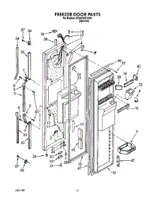 08 - Freezer Door parts for Whirlpool Refrigerator ED25DQXYN01 from AppliancePartsPros.com