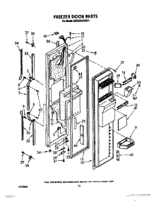 08 - Freezer Door parts for Whirlpool Refrigerator ED25DQXVW01 from AppliancePartsPros.com