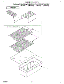 05 - Shelf parts for Whirlpool Refrigerator ET14HJYBW00 from AppliancePartsPros.com