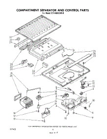 05 - Compartment Separator And Control parts for Whirlpool Refrigerator ET14AKXLWR0 from AppliancePartsPros.com