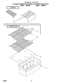 05 - Shelf parts for Whirlpool Refrigerator ET14HJXDW01 from AppliancePartsPros.com