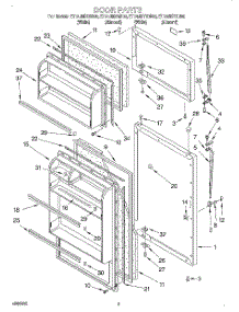 02 - Door parts for Whirlpool Refrigerator ET14JMYGW00 from AppliancePartsPros.com