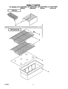 05 - Shelf parts for Whirlpool Refrigerator ET14JKYAN01 from AppliancePartsPros.com