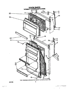 06 - Door, Lit / Optional parts for Whirlpool Refrigerator ET12LKXXW00 from AppliancePartsPros.com