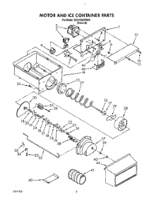 06 - Motor And Ice Container parts for Whirlpool Refrigerator ED27DQXXN02 from AppliancePartsPros.com