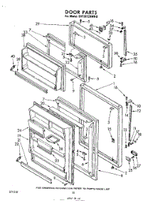06 - Door parts for Whirlpool Refrigerator EHT201ZKWR0 from AppliancePartsPros.com