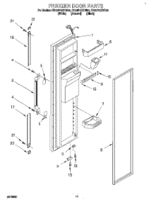 08 - Freezer Door parts for Whirlpool Refrigerator ED22DQXDB00 from AppliancePartsPros.com