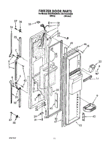 08 - Freezer Door parts for Whirlpool Refrigerator ED27DQXAW03 from AppliancePartsPros.com
