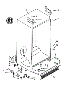 Cabinet parts for Whirlpool Refrigerator ED22DQXDB01 from AppliancePartsPros.com