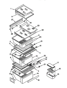 Refrigerator Shelf parts for Whirlpool Refrigerator ED22DQXDB01 from AppliancePartsPros.com