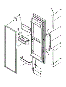 Refrigerator Door parts for Whirlpool Refrigerator ED22DQXDB01 from AppliancePartsPros.com