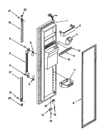 Freezer Door parts for Whirlpool Refrigerator ED22DQXDB01 from AppliancePartsPros.com