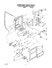 08 - Dispenser Front parts for Whirlpool Refrigerator ED27DQXAN02 from AppliancePartsPros.com