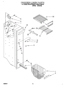 04 - Freezer Liner parts for Whirlpool Refrigerator ED25PWXDN01 from AppliancePartsPros.com