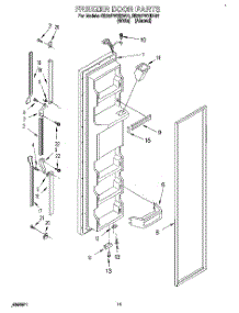 07 - Freezer Door parts for Whirlpool Refrigerator ED25PWXDN01 from AppliancePartsPros.com