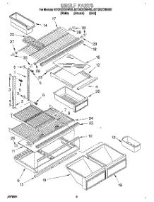 04 - Shelf parts for Whirlpool Refrigerator 8ET20ZKXBG00 from AppliancePartsPros.com