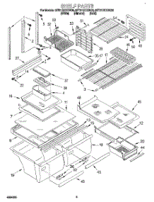 03 - Shelf parts for Whirlpool Refrigerator 8ET21DKXDW00 from AppliancePartsPros.com